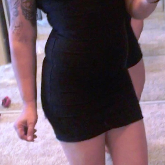 Herve Leger "LAUREN" Bandage BLACK Bodycon Medium - Picture 6 of 8